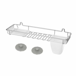 Oceľový nástenný stojan na mydlo a kefy Metaltex Artic Metaltex