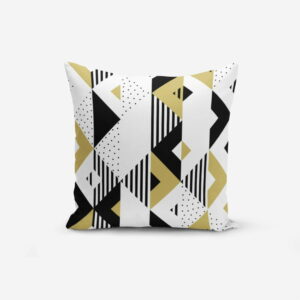 Obliečka na vankúš s prímesou bavlny Minimalist Cushion Covers Mustard Color Geometric Sekiller