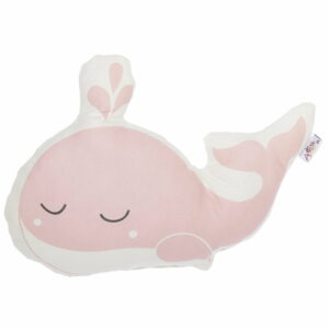 Ružový detský vankúšik s prímesou bavlny Apolena Pillow Toy Whale