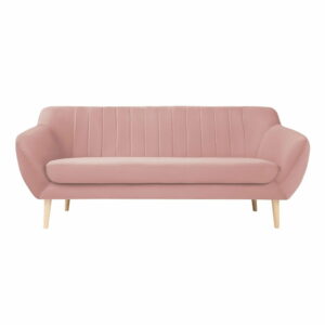 Svetloružová dvojmiestna pohovka so svetlými nohami Mazzini Sofas Sardaigne Mazzini Sofas