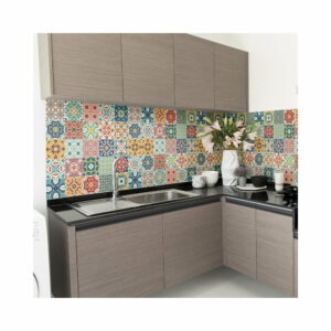 Sada 60 nástenných samolepiek Ambiance Wall Decal Cement Tiles Montanares