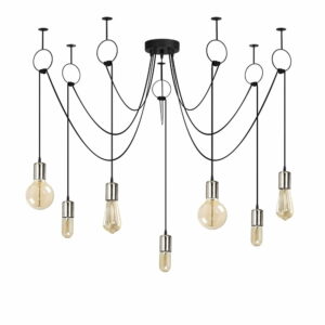 Čierne závesné svietidlo pre 7 žiaroviek Opviq lights Sirin Opviq lights