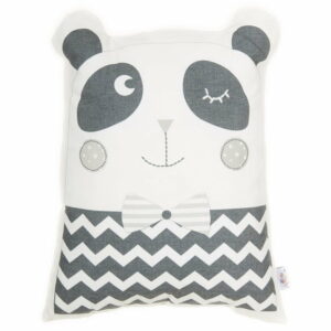Sivý detský vankúšik s prímesou bavlny Apolena Pillow Toy Panda