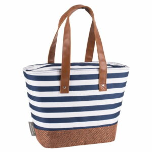 Pruhovaná izolačná taška cez rameno Navigate Tote Navy
