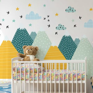 Nástenná samolepka Ambiance Giant Kid Sticker Scandinavian Mountains Ziska Ambiance
