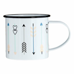 Biely smaltovaný hrnček Premier Housewares Arrows