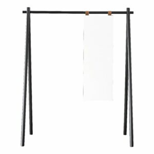 Čierny vešiak z borovicového dreva so zrkadlom Karup Design Hongi Black Karup Design