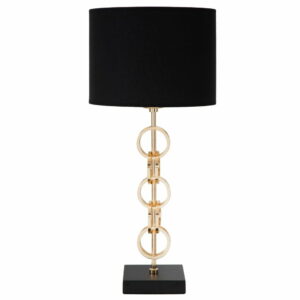 Stolová lampa v čierno-zlatej farbe Mauro Ferretti Glam Rings