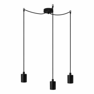 Čierne závesné svietidlo s 3 káblami Bulb Attack Cero Basic Bulb Attack