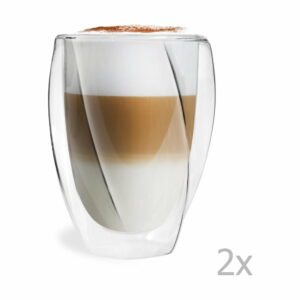 Sada 2 dvojstenných pohárov Vialli Design Latte