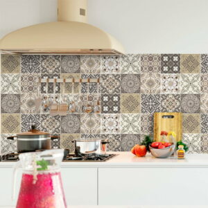 Sada 9 nástenných samolepiek Ambiance Cement Tiles Ancona