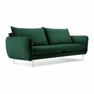 Lahvově zelená pohovka se sametovým potahem Cosmopolitan Design Florence Cosmopolitan Design