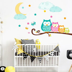 Nástenná detská samolepka Ambiance Owls in family Ambiance