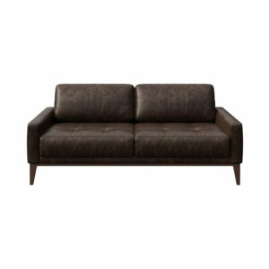 Tmavohnedá kožená dvojmiestna pohovka MESONICA Musso Tufted MESONICA
