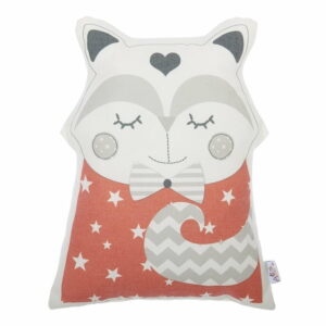 Červený detský vankúšik s prímesou bavlny Apolena Pillow Toy Smart Cat