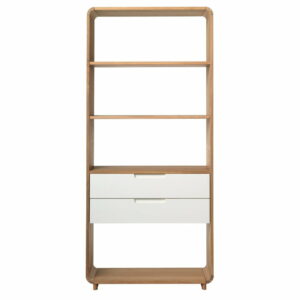 Otvorená knižnica z dreva bieleho duba Unique Furniture Amalfi Unique Furniture