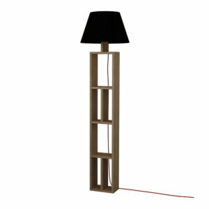 Hnedá voľne stojacia lampa s čiernym tienidlom Giorno Homitis