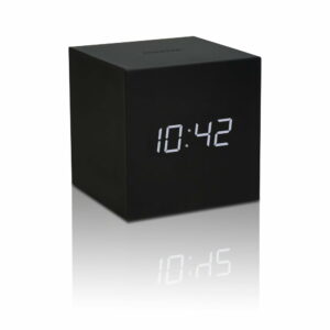Čierny LED budík Gingko Gravitry Cube Gingko