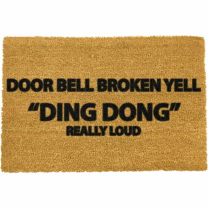 Rohožka z prírodného kokosového vlákna Artsy Doormats Yell Ding Dong