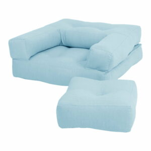 Detské rozkladacie kresielko s taburetkou Karup Design Mini Cube Light Blue Karup Design