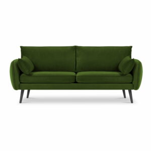 Zelená zamatová pohovka Kooko Home Lento