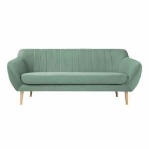 Mentolovozelená trojmiestna pohovka so svetlými nohami Mazzini Sofas Sardaigne Mazzini Sofas