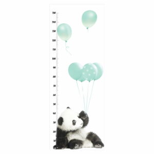 Nástenná samolepka s meradlom výšky Dekornik Minty Panda