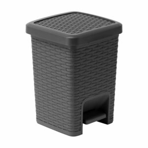 Sivý kúpeľňový pedálový kôš Addis Rattan Pedal Bin Charcoal