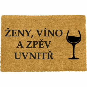 Rohožka z prírodného kokosového vlákna Artsy Doormats Víno