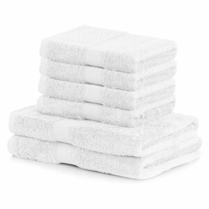 Set 2 bielych osušiek a 4 uterákov DecoKing Bamby AmeliaHome