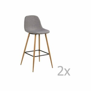 Sada 2 svetlosivých barových stoličiek Actona Wilma Barstool Vintage Actona