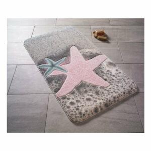 Vzorovaná ružová predložka do kúpeľne Confetti Bathmats Starfish