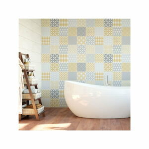 Sada 24 nástenných samolepiek Ambiance Scandinavian Cement Tile Stickers Jersey