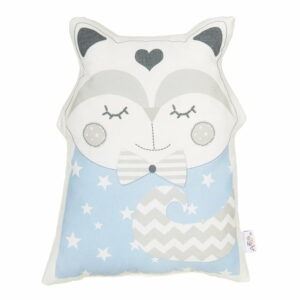 Modrý detský vankúšik s prímesou bavlny Apolena Pillow Toy Smart Cat