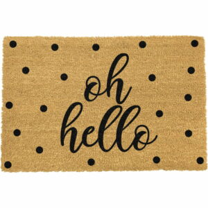 Čierna rohožka z prírodného kokosového vlákna Artsy Doormats Zebra