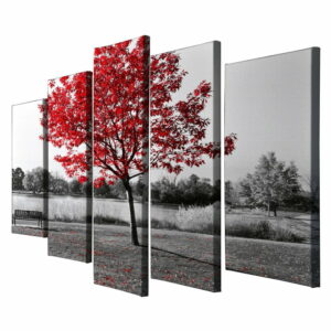 Päťdielny obraz na plátne Red Tree Majestic