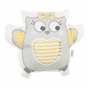 Sivý detský vankúšik s prímesou bavlny Apolena Pillow Toy Owl