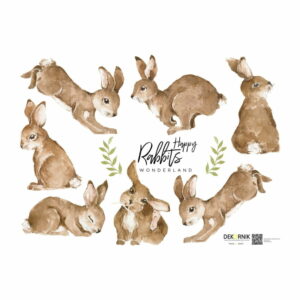 Sada 7 nástenných samolepiek Dekornik Happy Rabbits Wonderland Dekornik
