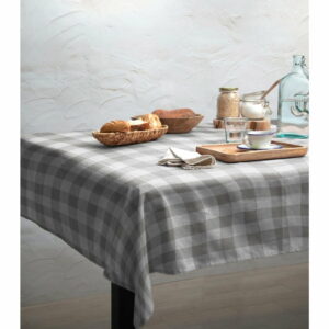 Obrus Linen Couture Mantel de Lino Grey Vichy