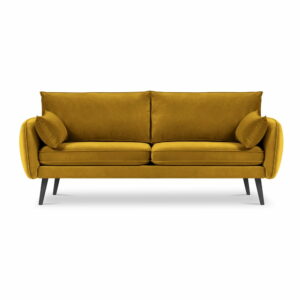 Žltá zamatová pohovka Kooko Home Lento