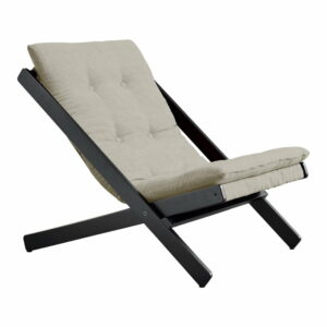 Čierne skladacie kreslo z bukového dreva Karup Design Boogie Black/Linen Karup Design