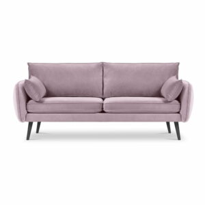 Svetloružová zamatová pohovka Kooko Home Lento
