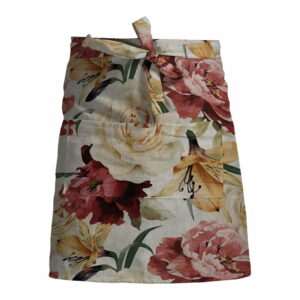 Kvetinová zástera s prímesou ľanu Linen Couture Delantal Spring Flowers Linen Couture