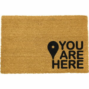 Čierna rohožka z prírodného kokosového vlákna Artsy Doormats You Are