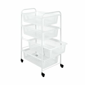 Pojazdný regál so 4 košíkmi Metaltex India