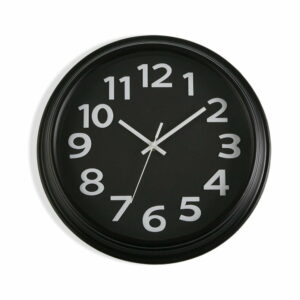 Čierne nástenné hodiny Versa In Time