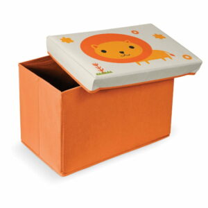 Oranžová podnožka s úložným priestorom Domopak Lion Domopak