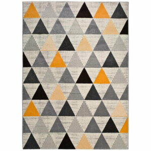 Sivo-oranžový koberec Universal Leo Triangles