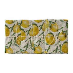 Sada 4 ks látkových obrúskov s prímesou ľanu Linen Couture Lemons