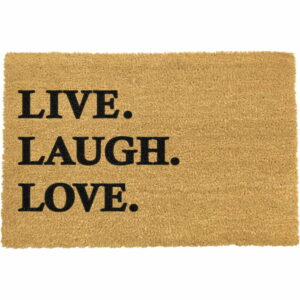 Rohožka z prírodného kokosového vlákna Artsy Doormats Live Laugh Love